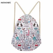 Load image into Gallery viewer, Cotton Nurse Pattern String Backpack for Teens