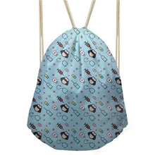 Load image into Gallery viewer, Cotton Nurse Pattern String Backpack for Teens