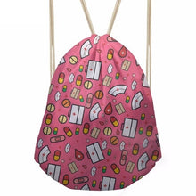 Load image into Gallery viewer, Cotton Nurse Pattern String Backpack for Teens