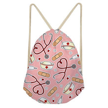 Load image into Gallery viewer, Cotton Nurse Pattern String Backpack for Teens