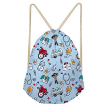Load image into Gallery viewer, Cotton Nurse Pattern String Backpack for Teens