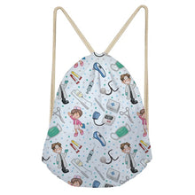 Load image into Gallery viewer, Cotton Nurse Pattern String Backpack for Teens