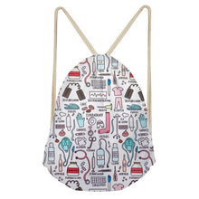 Load image into Gallery viewer, Cotton Nurse Pattern String Backpack for Teens