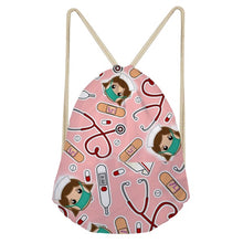 Load image into Gallery viewer, Cotton Nurse Pattern String Backpack for Teens