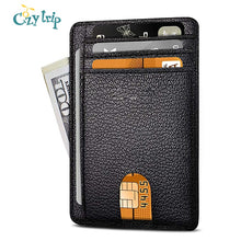 Load image into Gallery viewer, Genuine Leather Wallet with Front Pocket, Credit Card Holder and ID Window