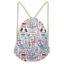 Load image into Gallery viewer, Cotton Nurse Pattern String Backpack for Teens
