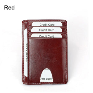 Genuine Leather Wallet with Front Pocket, Credit Card Holder and ID Window