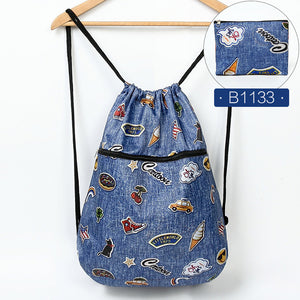 Cartoon Foldable Waterproof String Backpack for Teens
