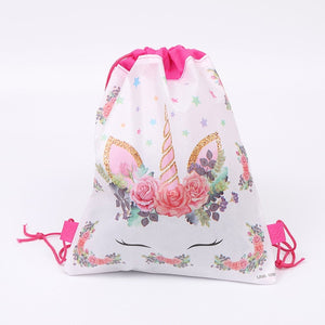 Unicorn Pattern String Backpack Bag for Girls