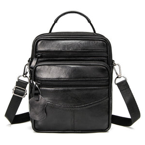 Genuine Leather Crossbody Shoulder Bag with Zipper