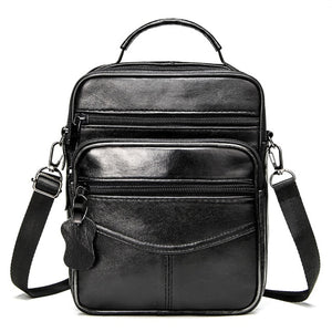Genuine Leather Crossbody Shoulder Bag with Zipper