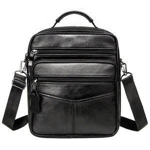 Genuine Leather Crossbody Shoulder Bag with Zipper